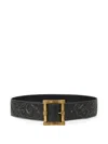 Etro 텍산 자수 레더 벨트 In Black