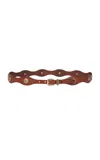Etro Leather Brass Belt In Brown