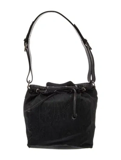 Pre-owned Etro Leather Bucket Bag In Black