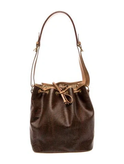 Pre-owned Etro Leather Bucket Bag In Brown