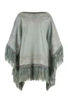 Etro Leather Cape Coat In Multi