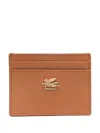 Etro Pegaso-plaque Cardholder In Brown