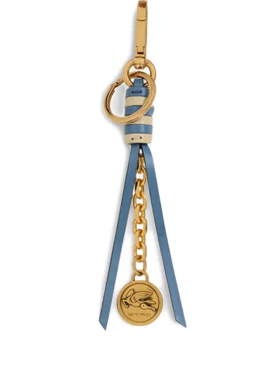 Etro Leather Charm In Blue