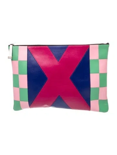 Pre-owned Etro Leather Clutch In Pink