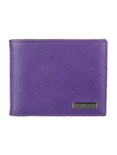 Pre-owned Etro Leather Coin Pouch In Purple