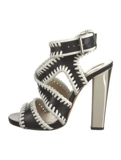 Pre-owned Etro Leather Colorblock Pattern Sandals In Multi