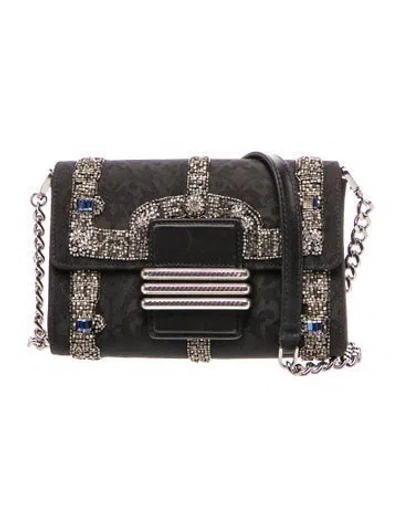 Pre-owned Etro Leather Crossbody Bag In Black