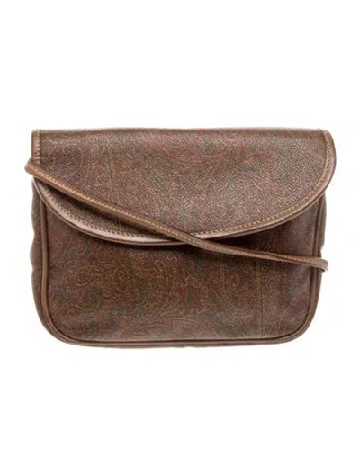 Pre-owned Etro Leather Crossbody Bag In Brown