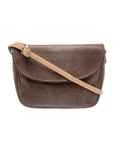 Pre-owned Etro Leather Crossbody Bag In Brown