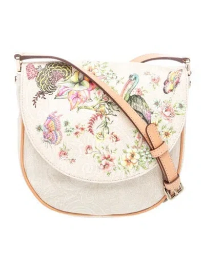 Pre-owned Etro Leather Crossbody Bag In Neutrals