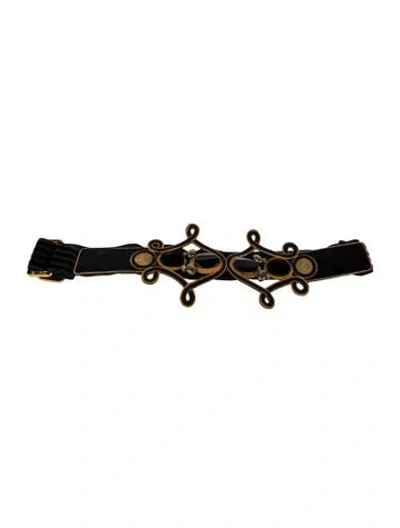 Pre-owned Etro Leather Cutout Accent Belt In Multi