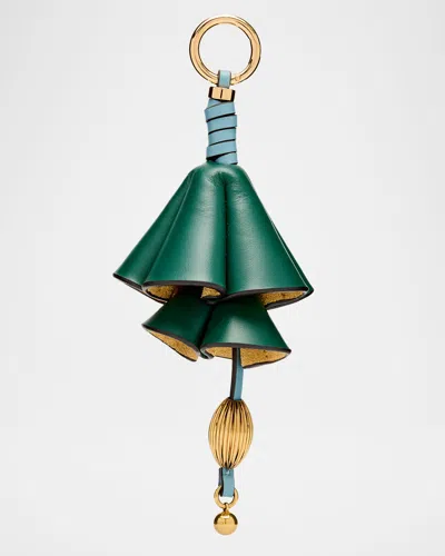 Etro Leather Flower Bag Charm In Green