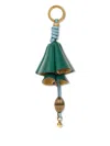 Etro Leather Flower Charm In Green