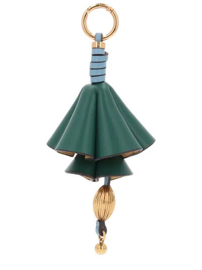 Etro Leather Flower Charm In Green
