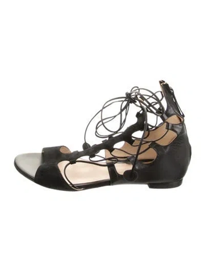 Pre-owned Etro Leather Gladiator Sandals In Black