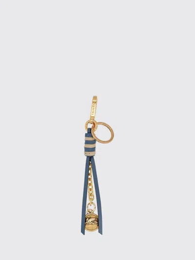 Etro Leather Keychain In Gold