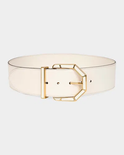 Etro Leather Maxi Belt In White