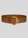 Etro Leather Maxi-belt With Baroque Buckle In Brown