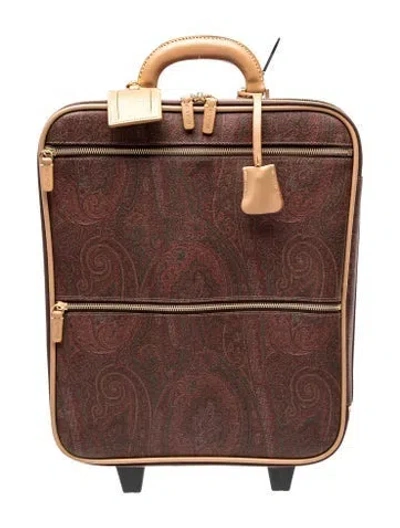 Pre-owned Etro Leather Messenger Bag In Brown
