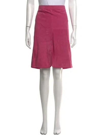 Pre-owned Etro Leather Midi Length Skirt In Burgundy