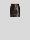 Etro Distressed-finish Leather Mini Skirt In Black