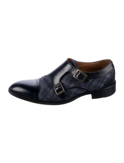 Pre-owned Etro Leather Monk Straps In Blue