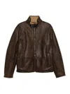 Etro Floral-pattern Leather Jacket In Brown