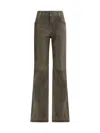Etro Flared Leather Trousers In Green