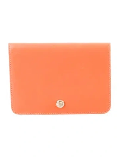 Pre-owned Etro Leather Passport Holder In Orange