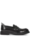 Etro Leather Penny Loafers With Insert In Black