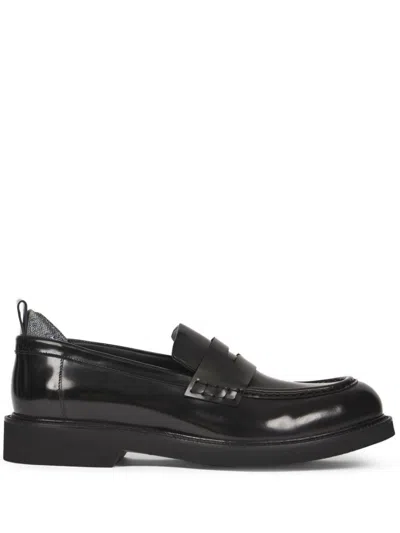 ETRO LEATHER PENNY LOAFERS