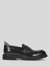 Etro Leather Penny Loafers With Insert In Black