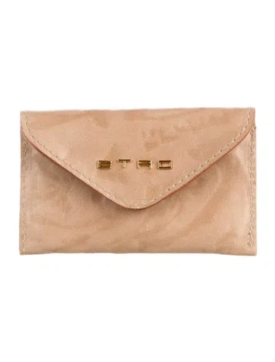 Pre-owned Etro Leather Pouch In Brown
