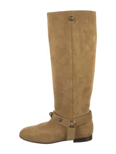Pre-owned Etro Leather Riding Boots In Brown