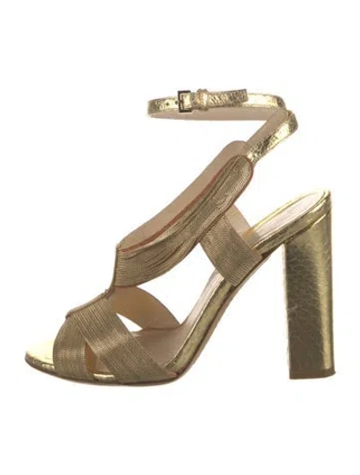 Pre-owned Etro Leather Sandals In Gold/metallic