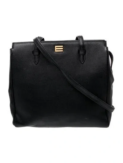 Pre-owned Etro Leather Shoulder Bag In Black
