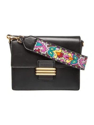 Pre-owned Etro Leather Shoulder Bag In Black