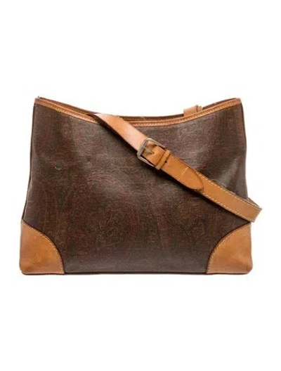 Pre-owned Etro Leather Shoulder Bag In Brown