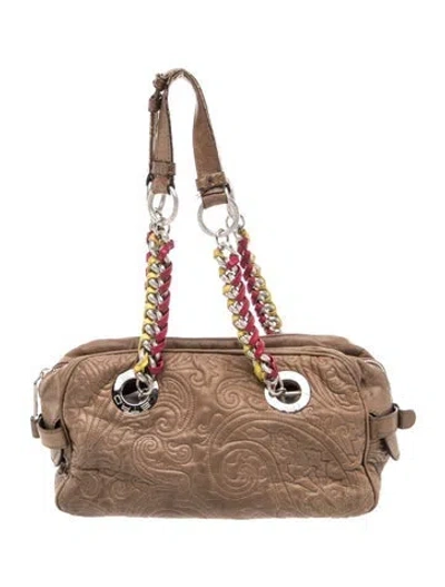Pre-owned Etro Leather Shoulder Bag In Brown