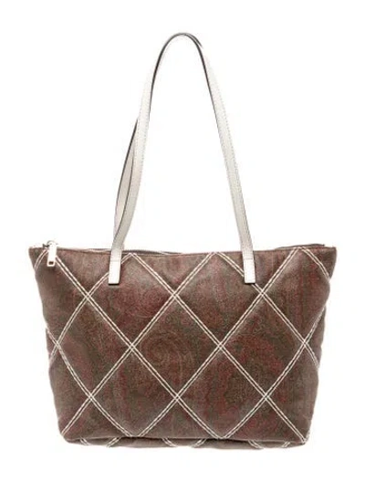Pre-owned Etro Leather Shoulder Bag In Brown