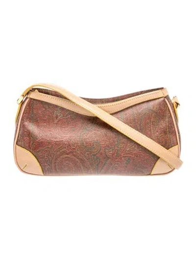 Pre-owned Etro Leather Shoulder Bag In Brown
