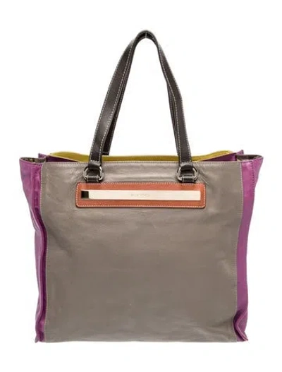Pre-owned Etro Leather Shoulder Bag In Gray