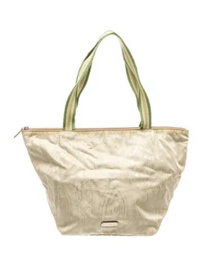 Pre-owned Etro Leather Shoulder Bag In Green