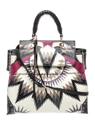 Pre-owned Etro Leather Shoulder Bag In Multi