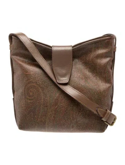 Pre-owned Etro Leather Shoulder Bag In Neutral