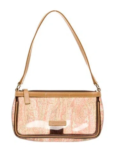 Pre-owned Etro Leather Shoulder Bag In Neutral