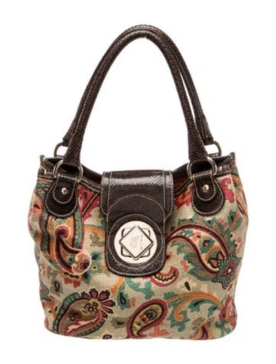 Pre-owned Etro Leather Shoulder Bag In Neutral
