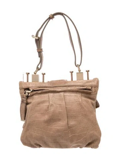 Pre-owned Etro Leather Shoulder Bag In Neutral