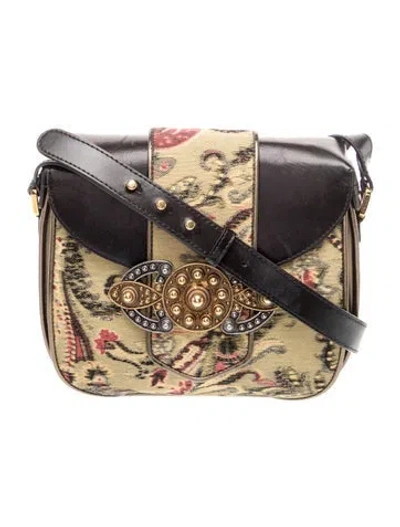 Pre-owned Etro Leather Shoulder Bag In Neutral