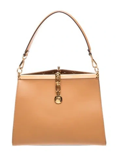 Pre-owned Etro Leather Shoulder Bag In Neutrals